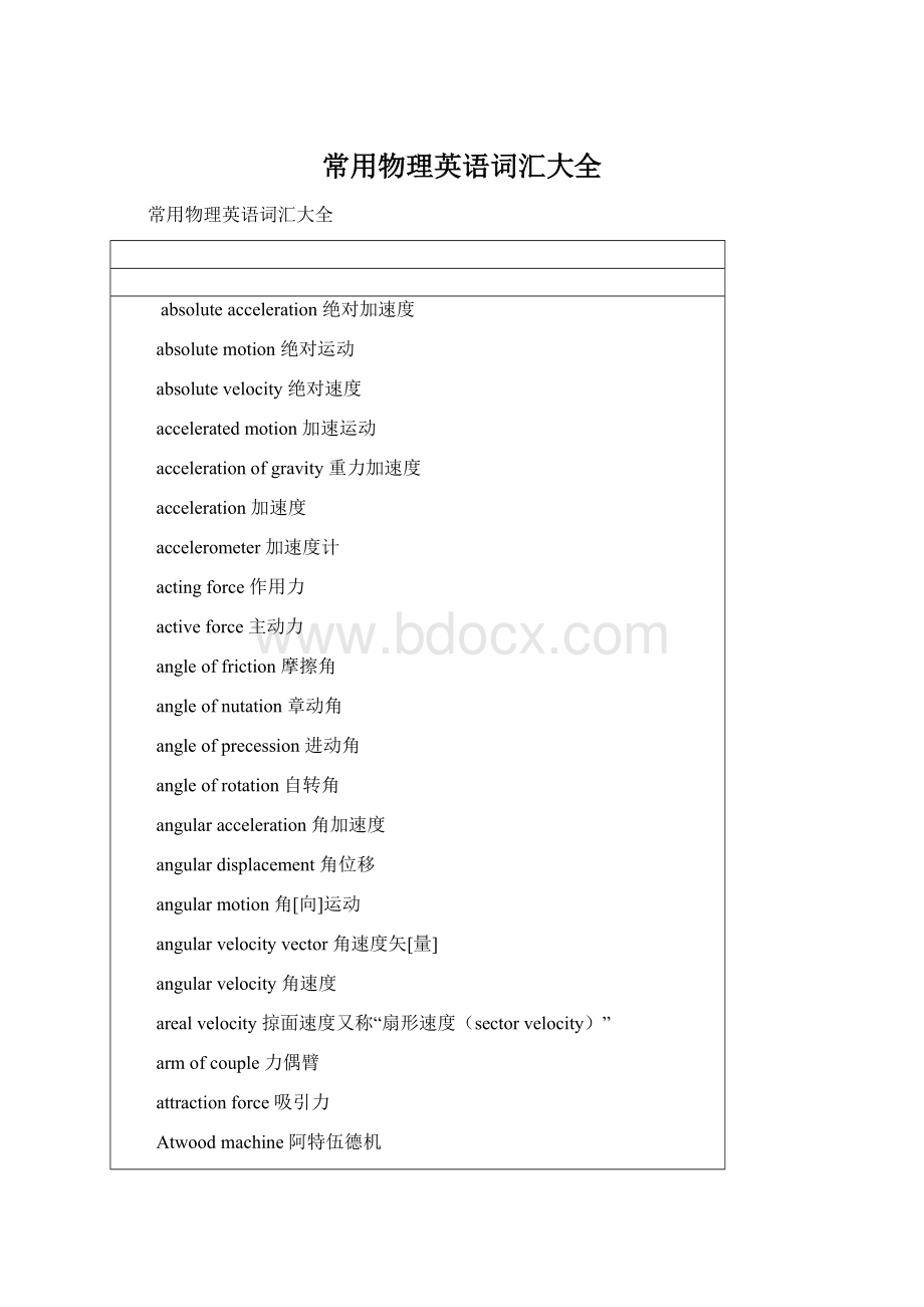 常用物理英语词汇大全文档格式.docx_第1页