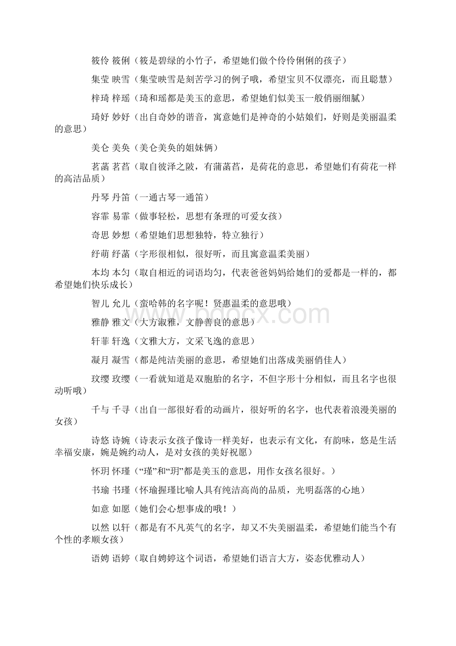 双胞胎名字大全Word格式.docx_第3页