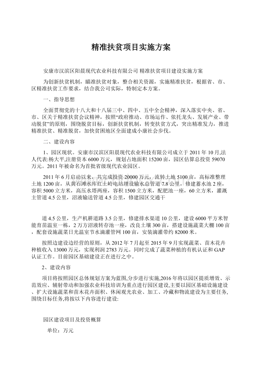 精准扶贫项目实施方案.docx_第1页