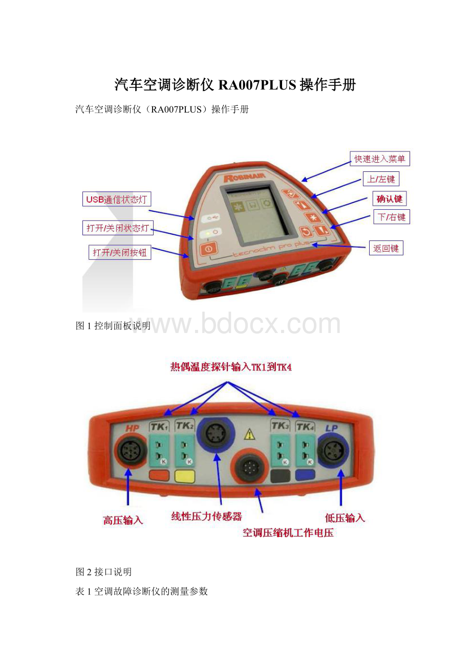 汽车空调诊断仪RA007PLUS操作手册.docx_第1页