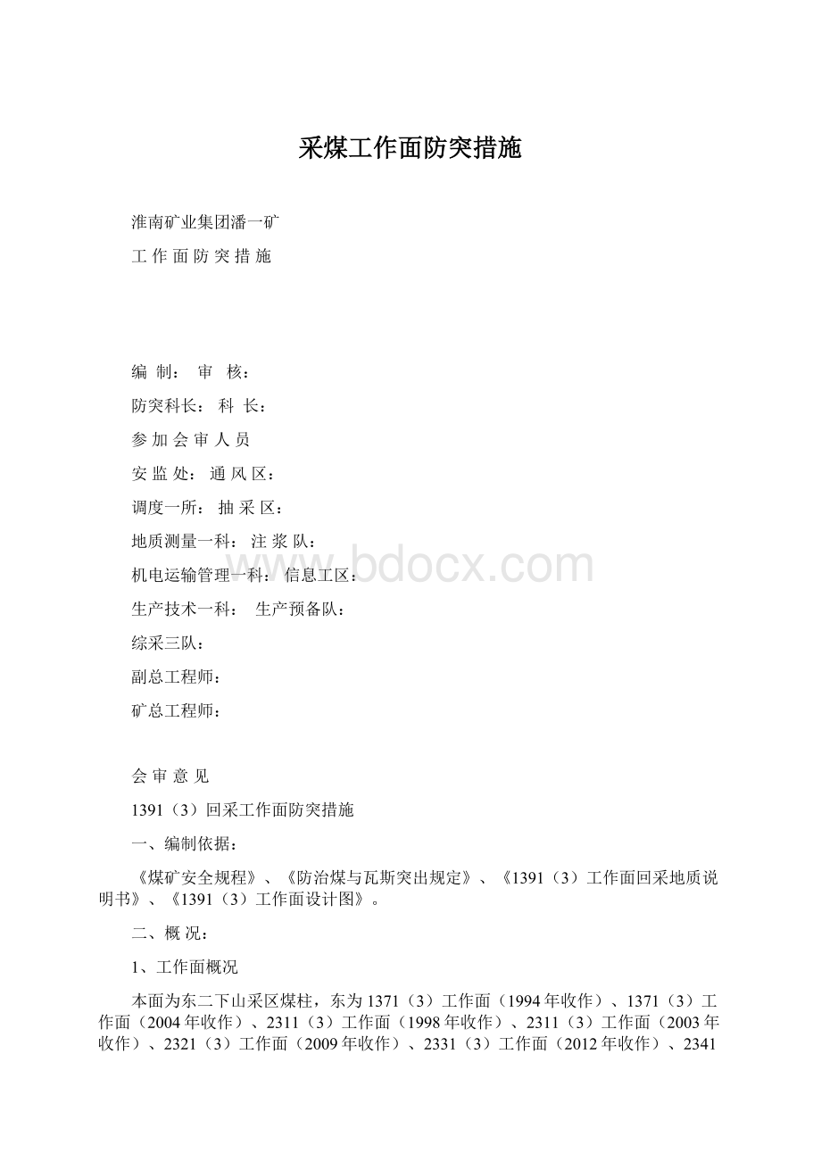 采煤工作面防突措施.docx