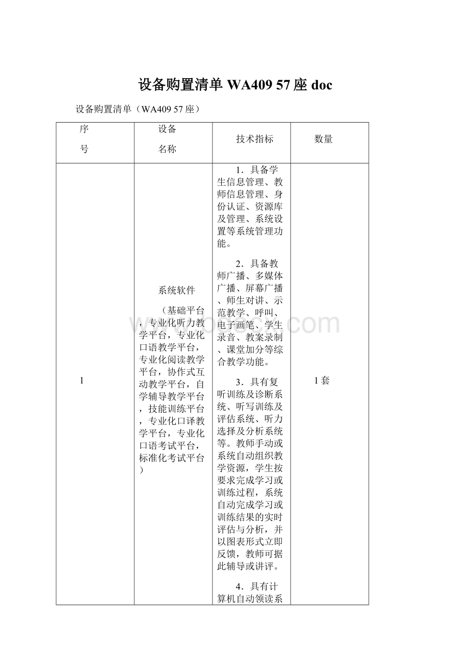 设备购置清单WA409 57座 doc.docx_第1页