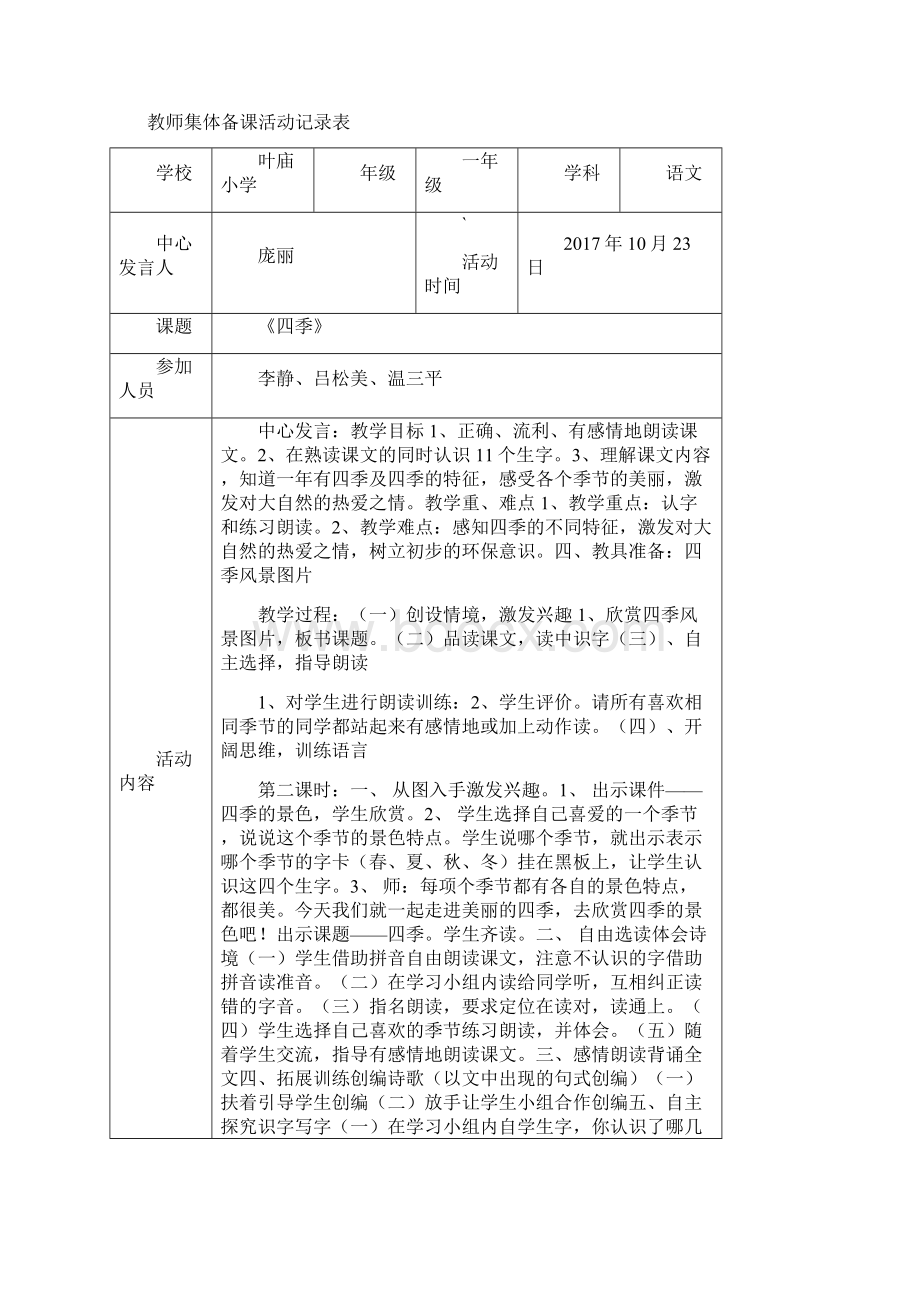 教师集体备课活动记录表.docx_第2页