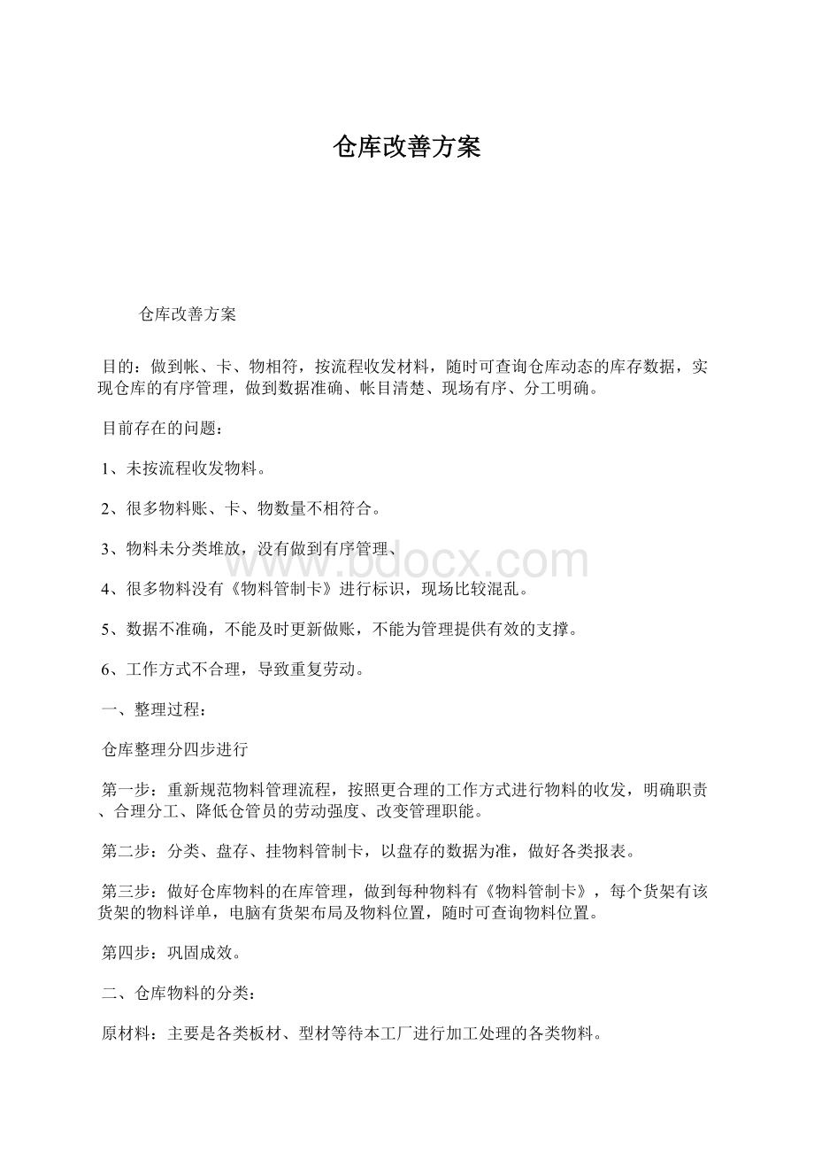 仓库改善方案.docx