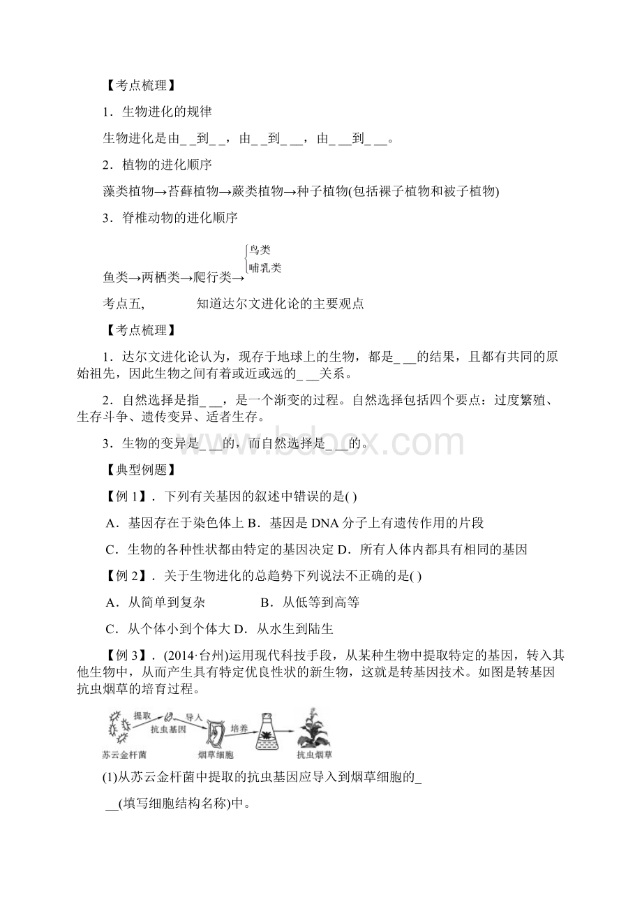 中考总复习遗传进化人体健康空间科学Word文档下载推荐.docx_第2页