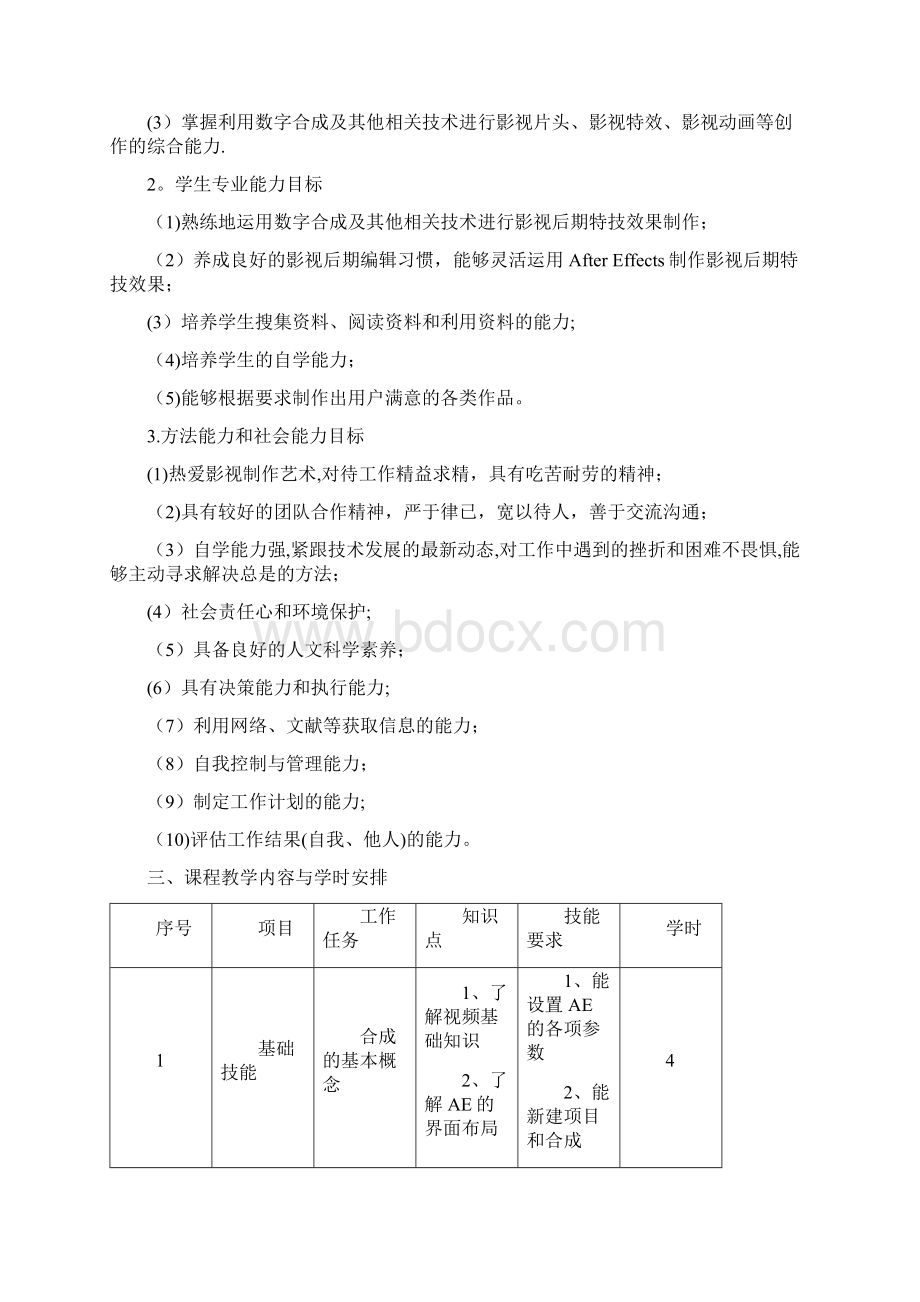 《影视特效制作After Effects》课程标准.docx_第3页
