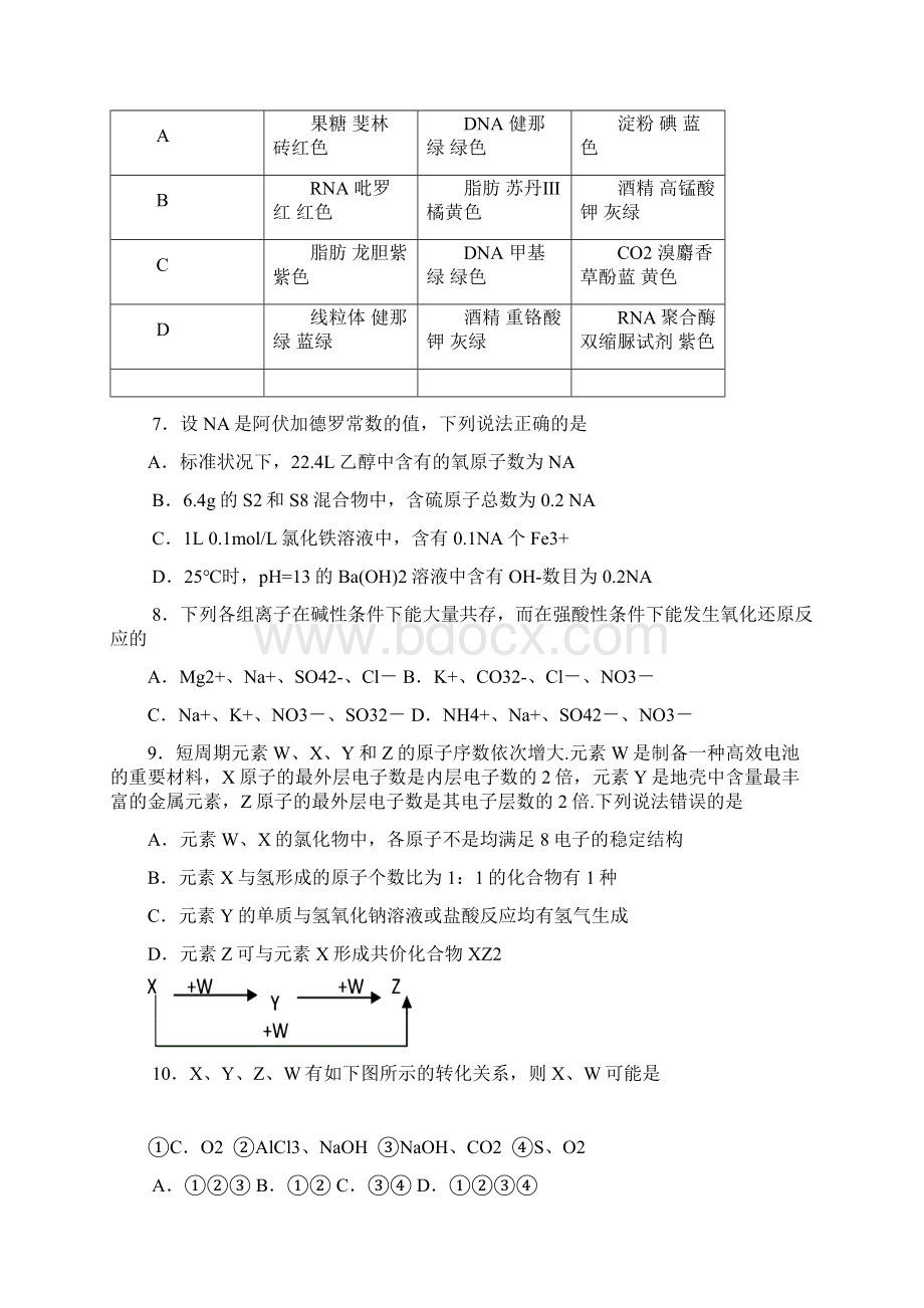 河南许昌市届高三上学期四校联考理综.docx_第3页