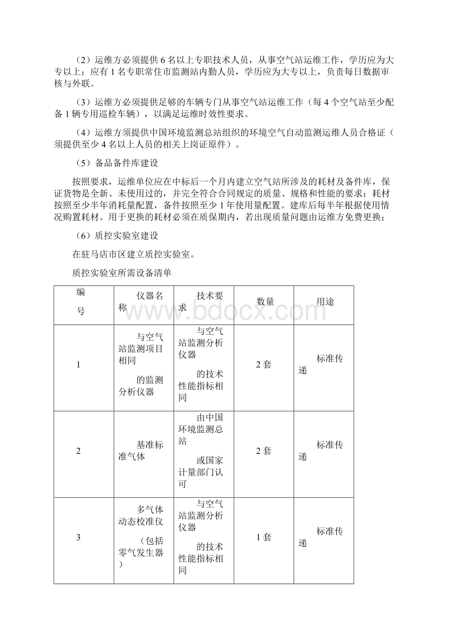 驻马店环境监测站空气自动站运维服务项目参数.docx_第3页