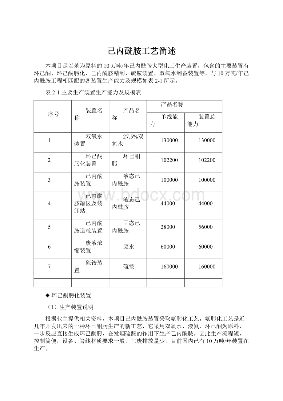 己内酰胺工艺简述.docx