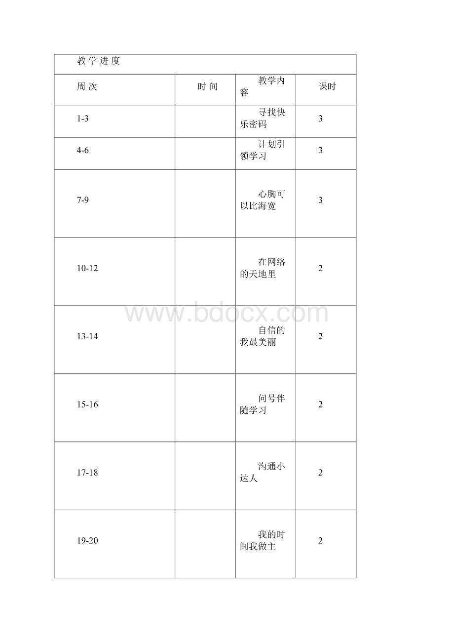 四年级上学期《心理健康教育教学计划与教案》文档格式.docx_第2页