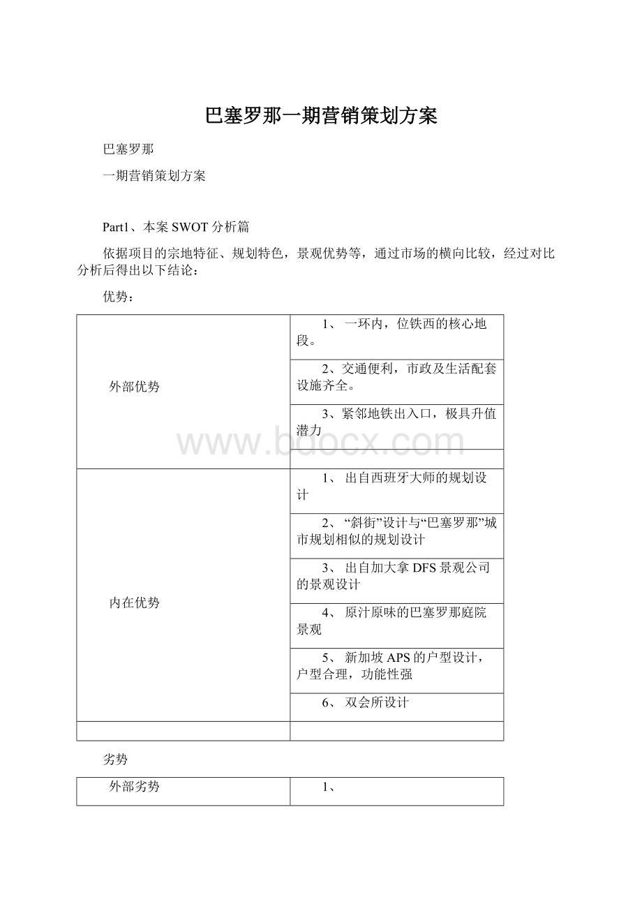 巴塞罗那一期营销策划方案.docx