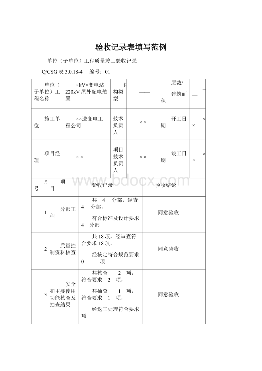 验收记录表填写范例.docx_第1页