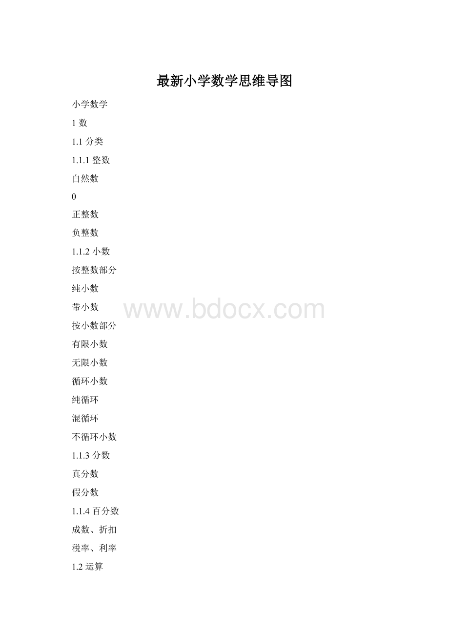 最新小学数学思维导图Word文档格式.docx_第1页