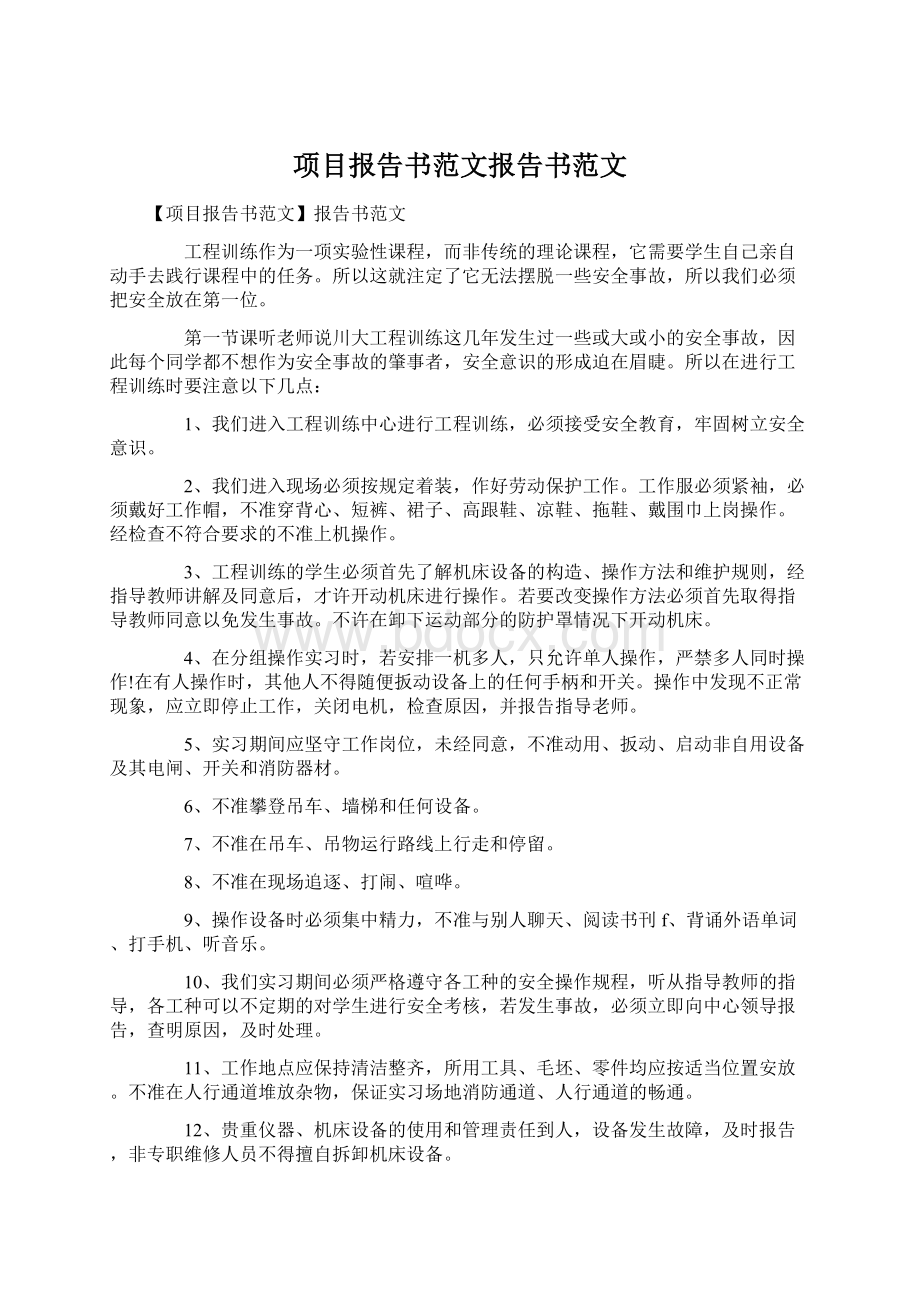 项目报告书范文报告书范文.docx