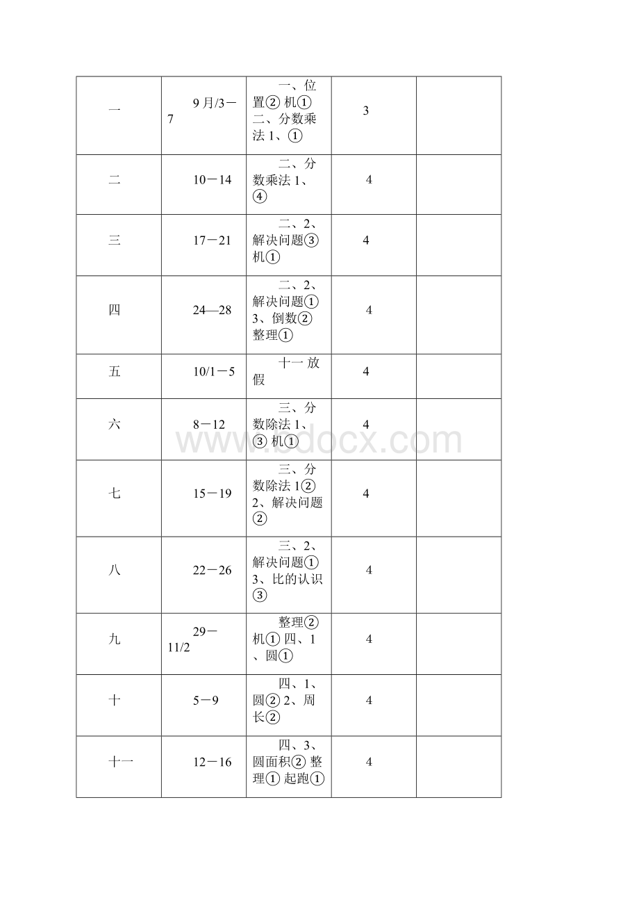 最新人教版六年级数学上册全册导学案 全册教学目标Word格式.docx_第3页