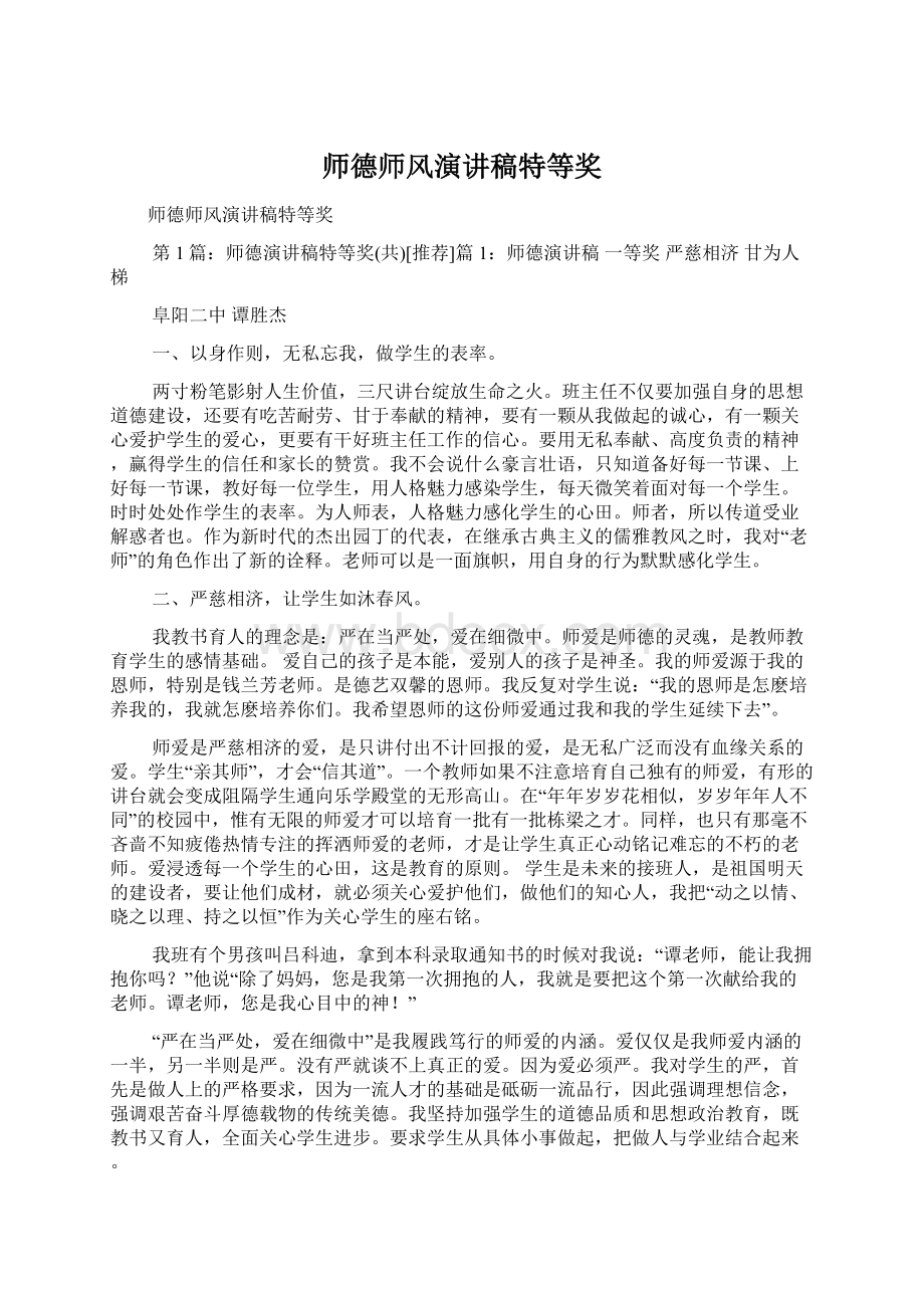 师德师风演讲稿特等奖.docx