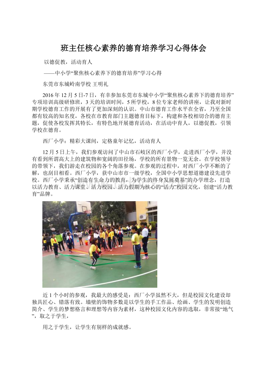 班主任核心素养的德育培养学习心得体会.docx