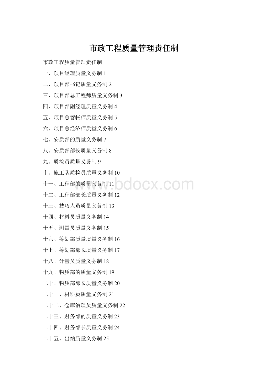 市政工程质量管理责任制.docx