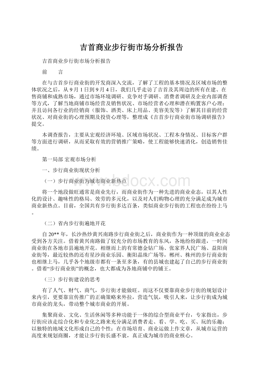 吉首商业步行街市场分析报告.docx