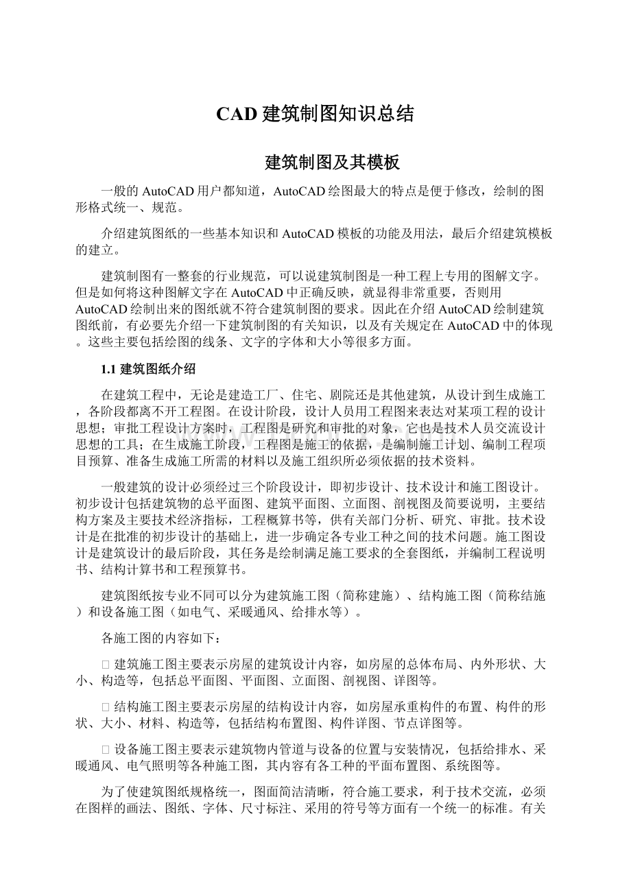 CAD建筑制图知识总结.docx