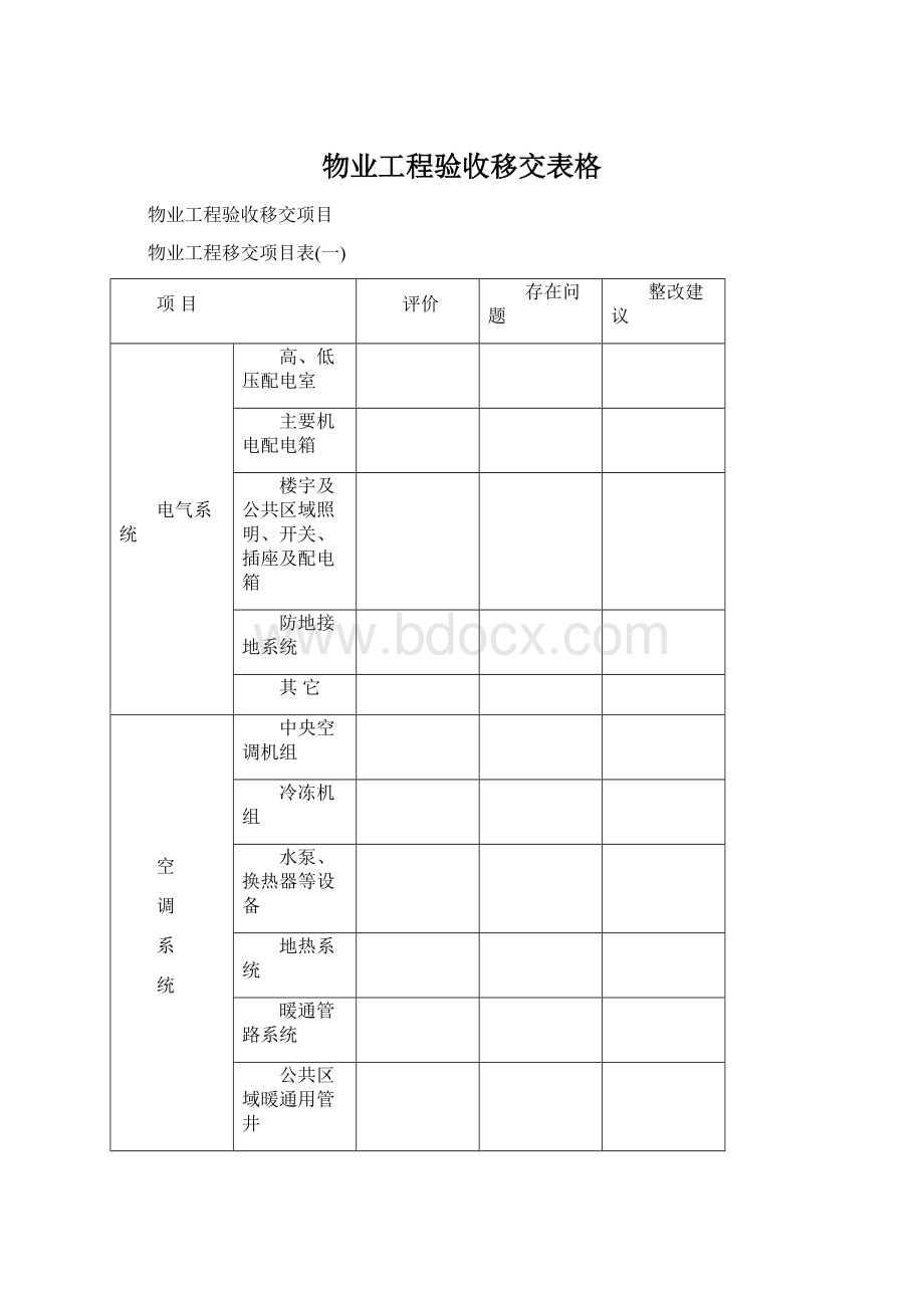 物业工程验收移交表格.docx