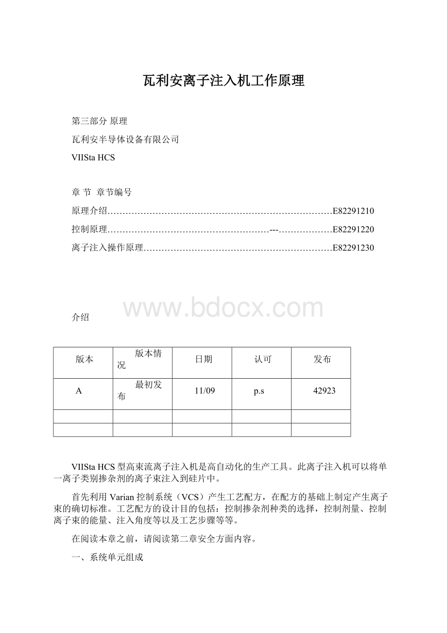 瓦利安离子注入机工作原理Word格式.docx