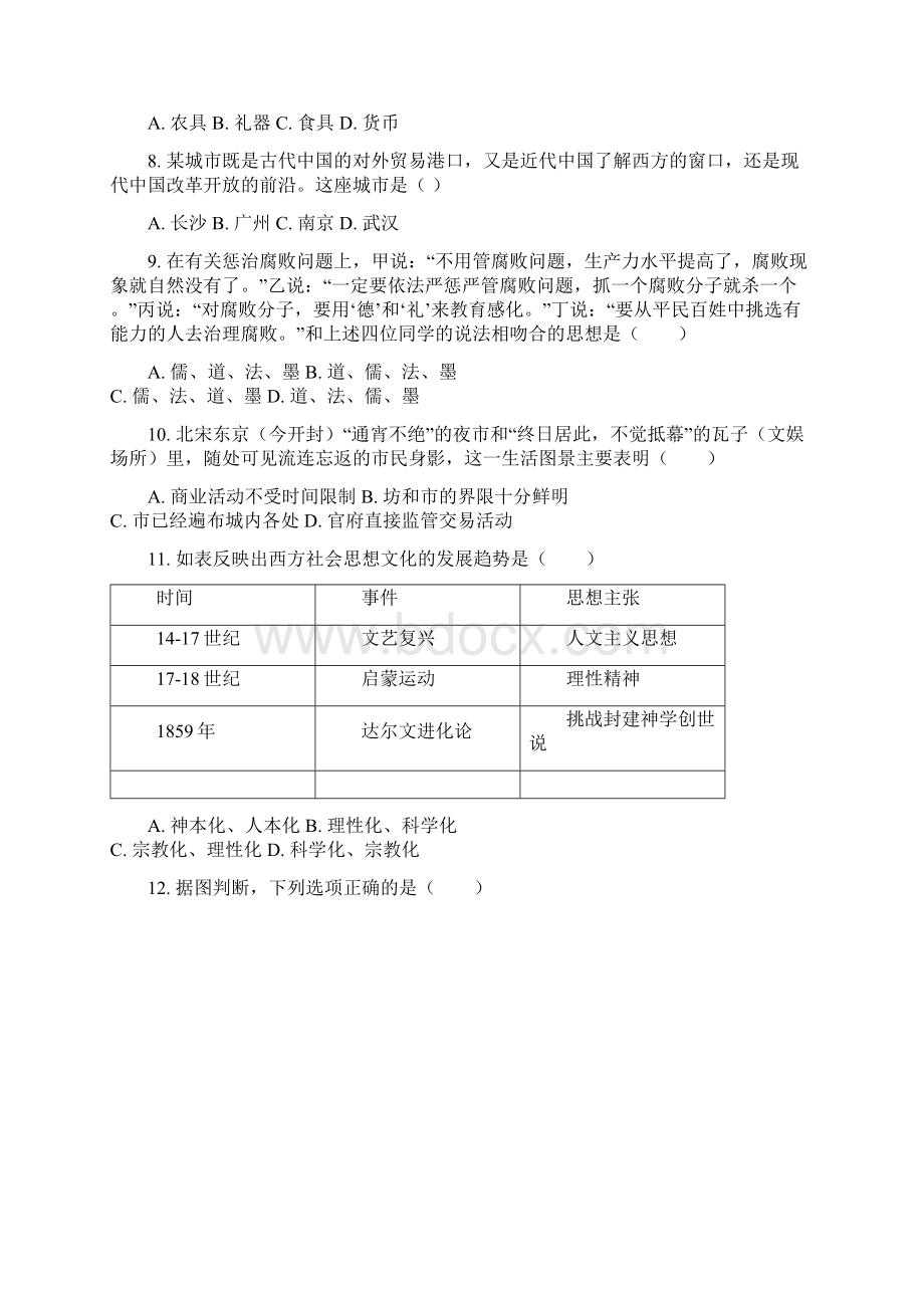 江苏省南通市如东县马塘中学高三下热手系列 历史Word文档下载推荐.docx_第2页