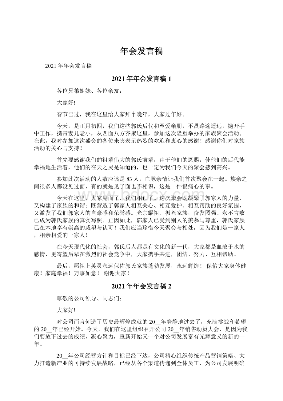 年会发言稿Word格式文档下载.docx