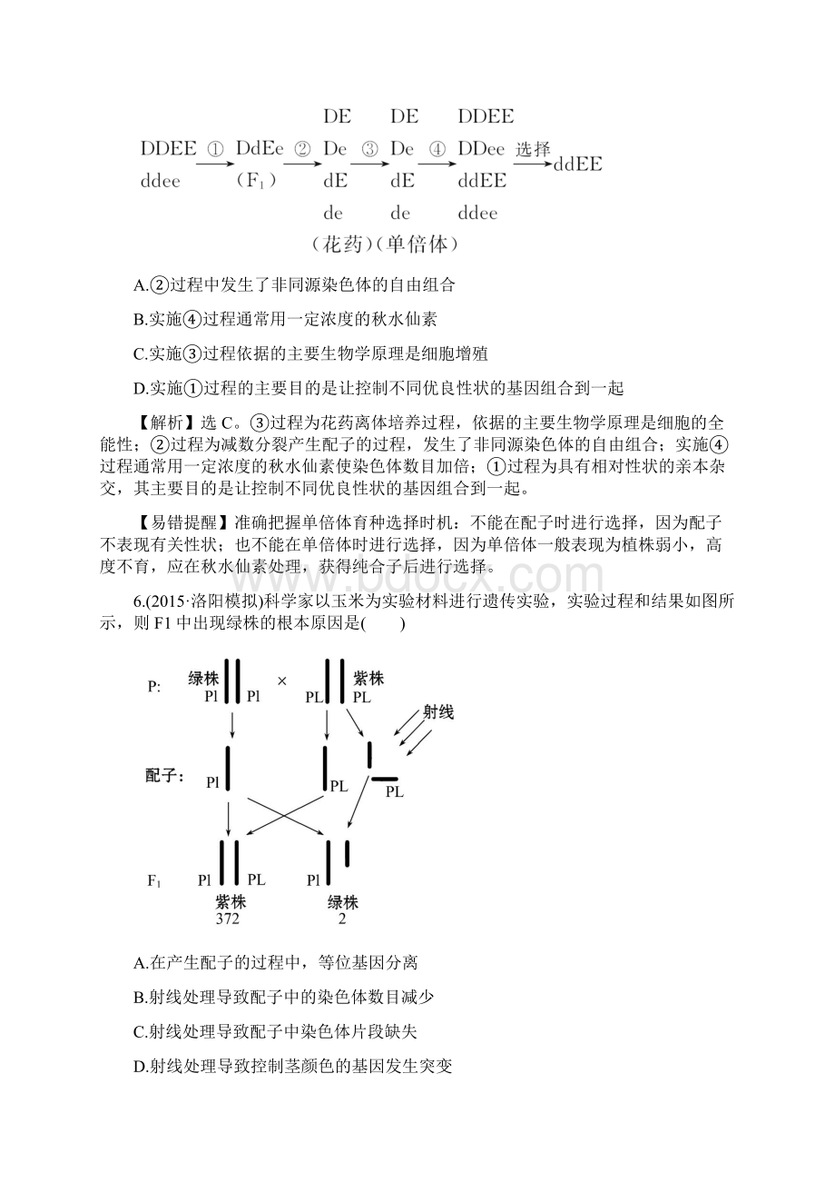 届高中生物第一轮复习练习 252染色体变异练习doc文档格式.docx_第3页