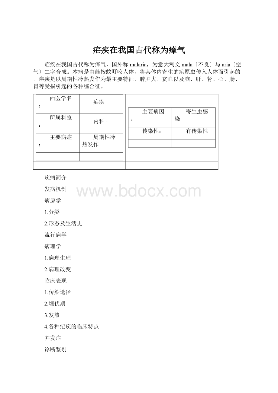 疟疾在我国古代称为瘴气.docx_第1页