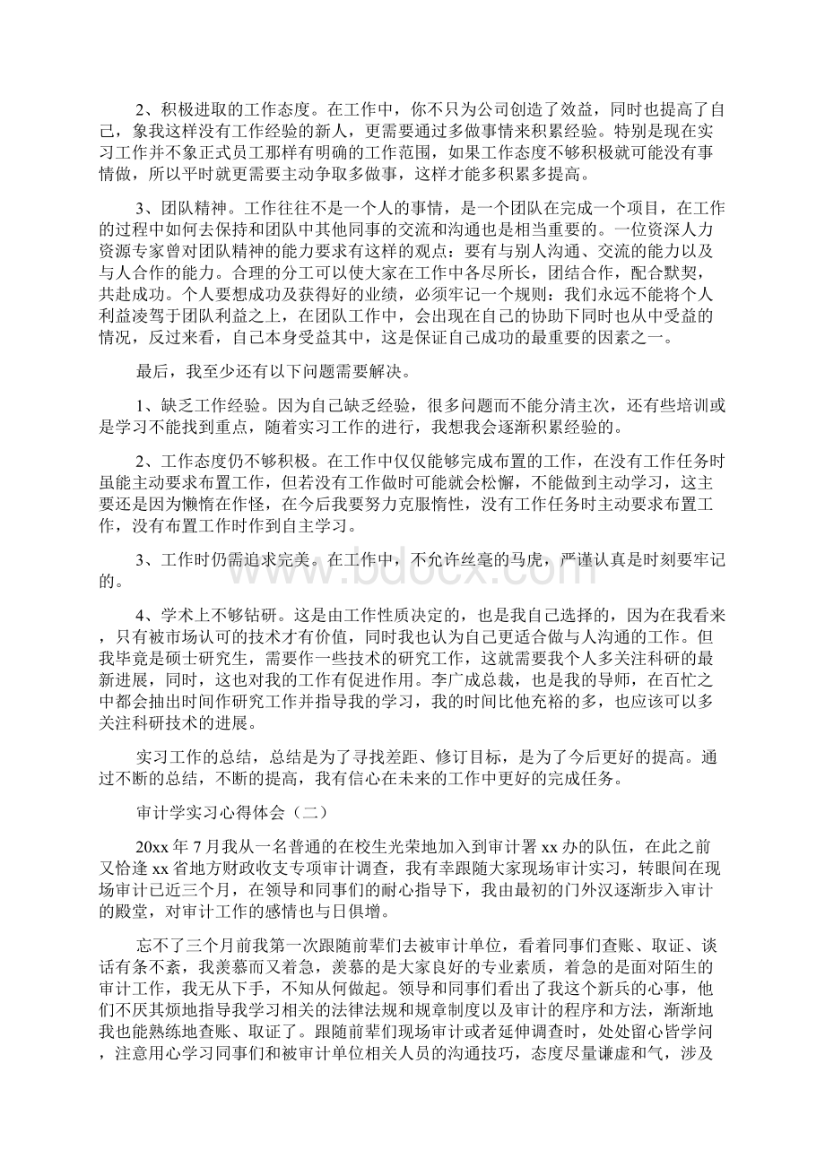 审计学实习心得体会精选范文Word文档格式.docx_第3页