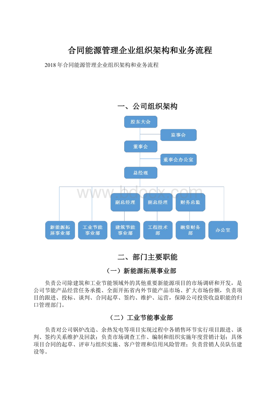 合同能源管理企业组织架构和业务流程Word文档下载推荐.docx