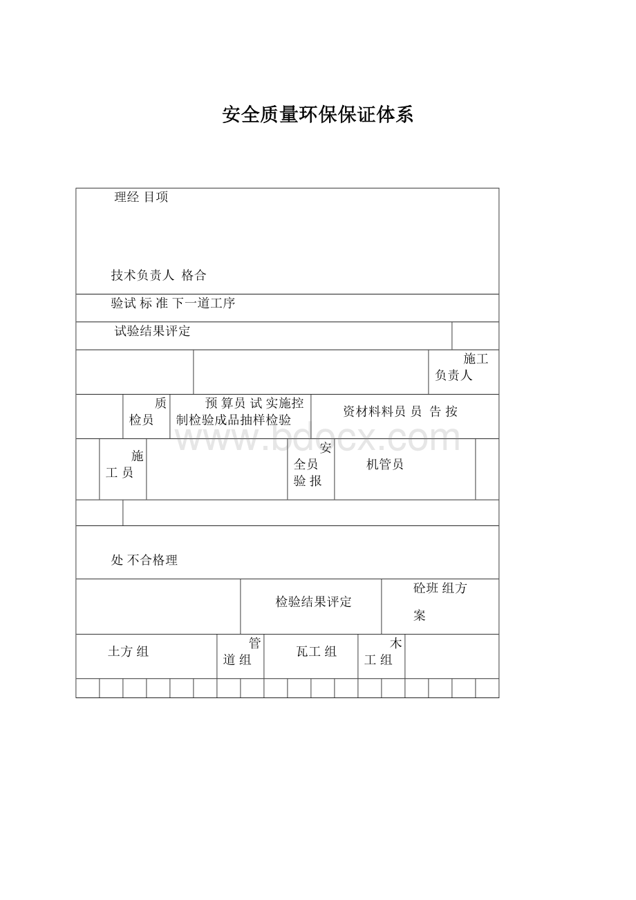 安全质量环保保证体系Word文档格式.docx_第1页