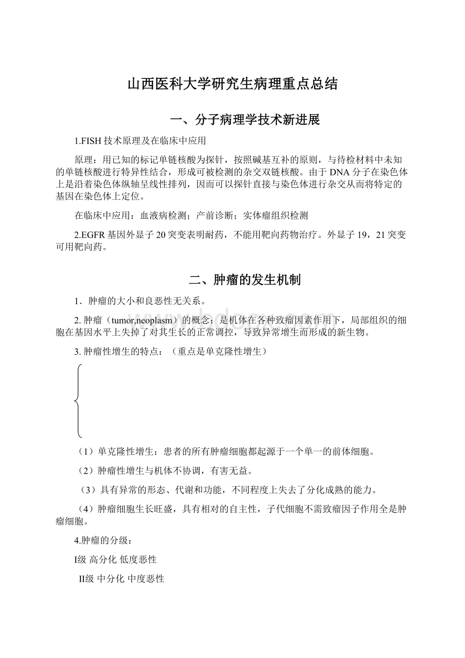 山西医科大学研究生病理重点总结Word文档格式.docx