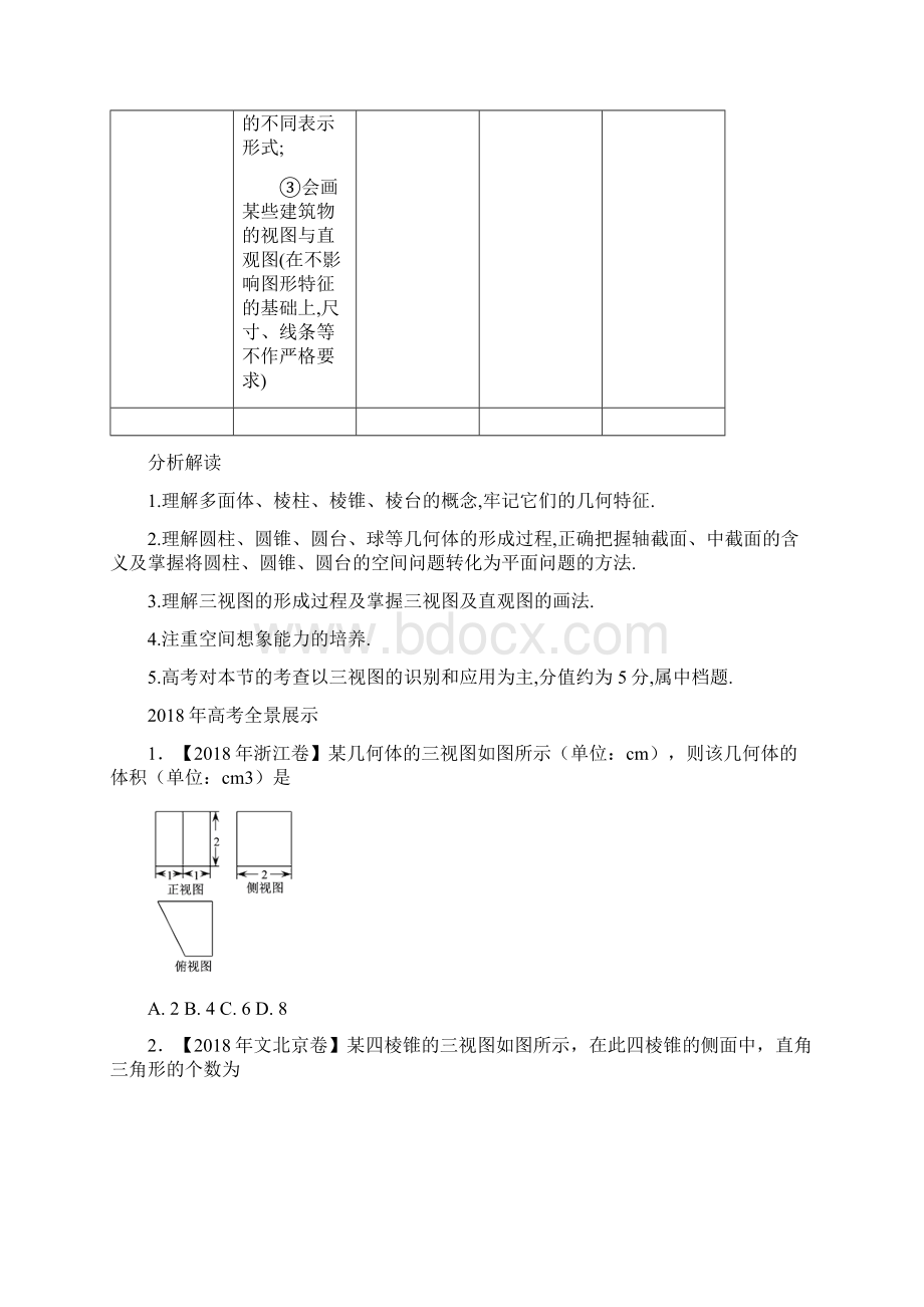 三年高考真题文科数学专题分类汇编三视图的辨别与应用解析附后.docx_第2页