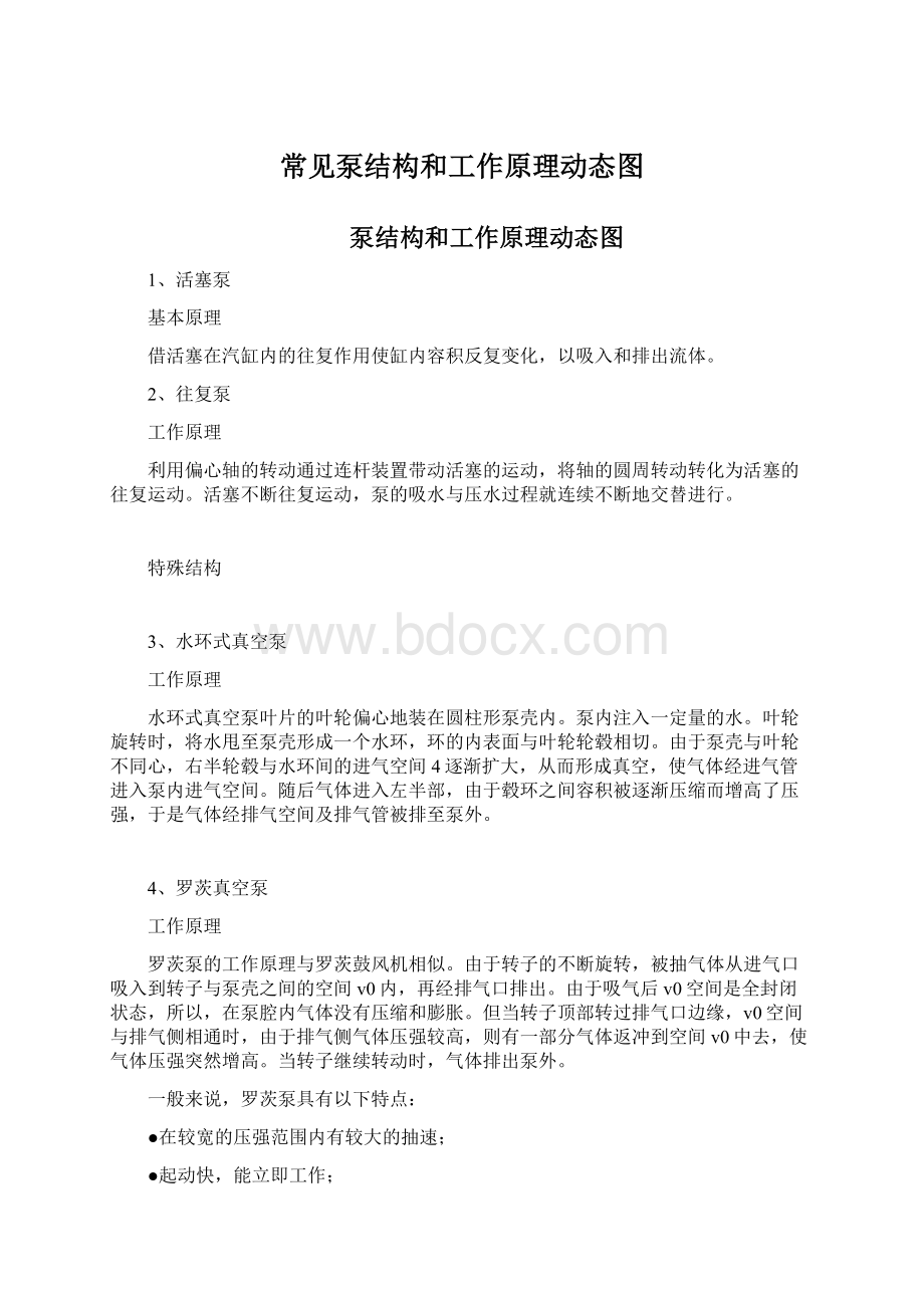 常见泵结构和工作原理动态图文档格式.docx