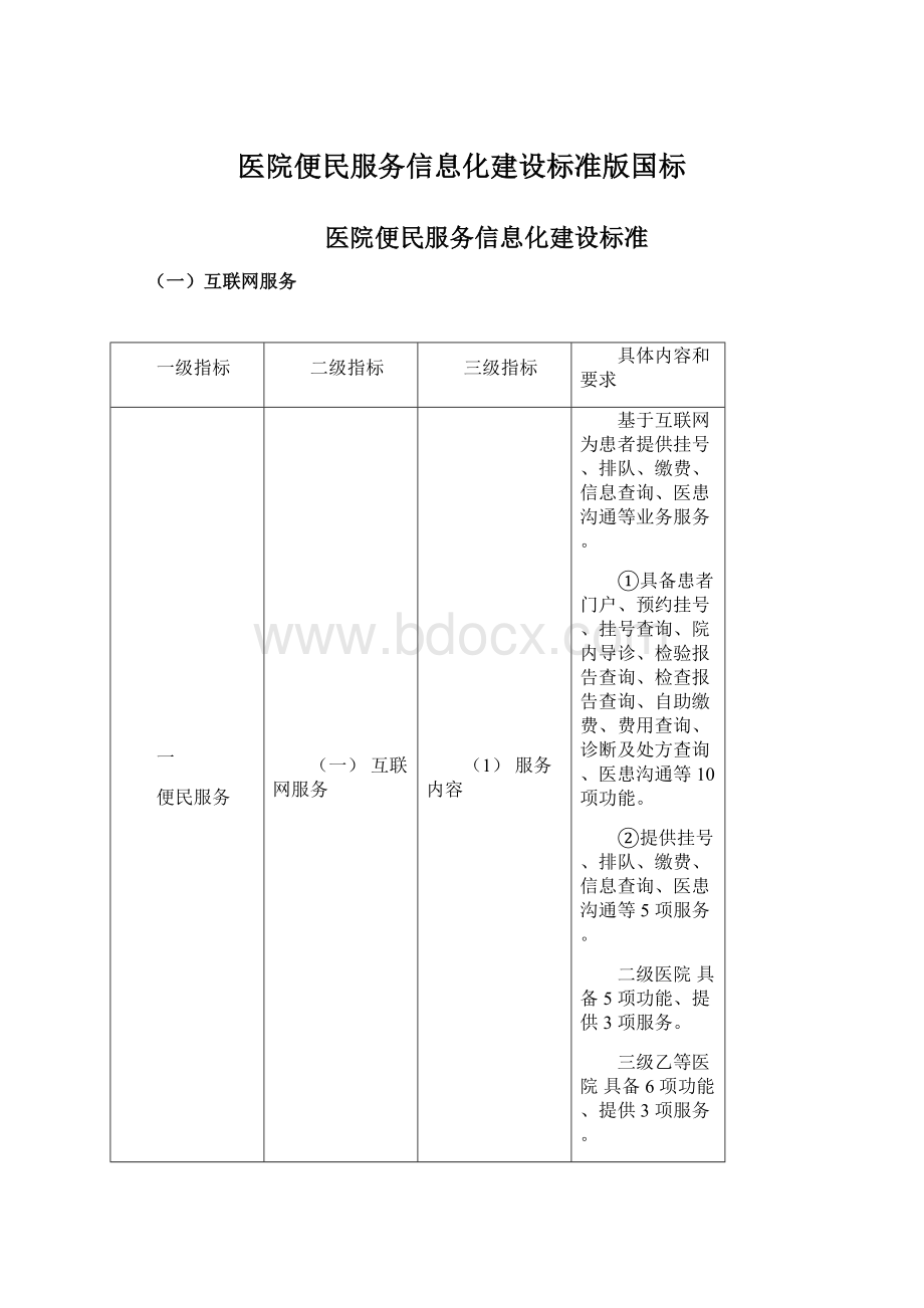 医院便民服务信息化建设标准版国标.docx_第1页