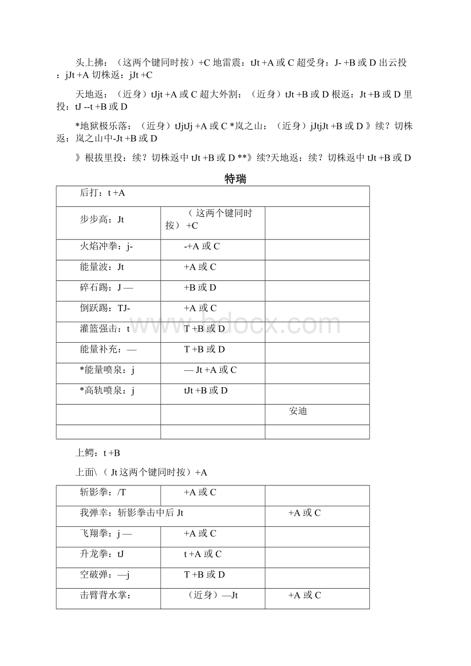 97拳皇出招表大全附终极必杀Word格式.docx_第2页