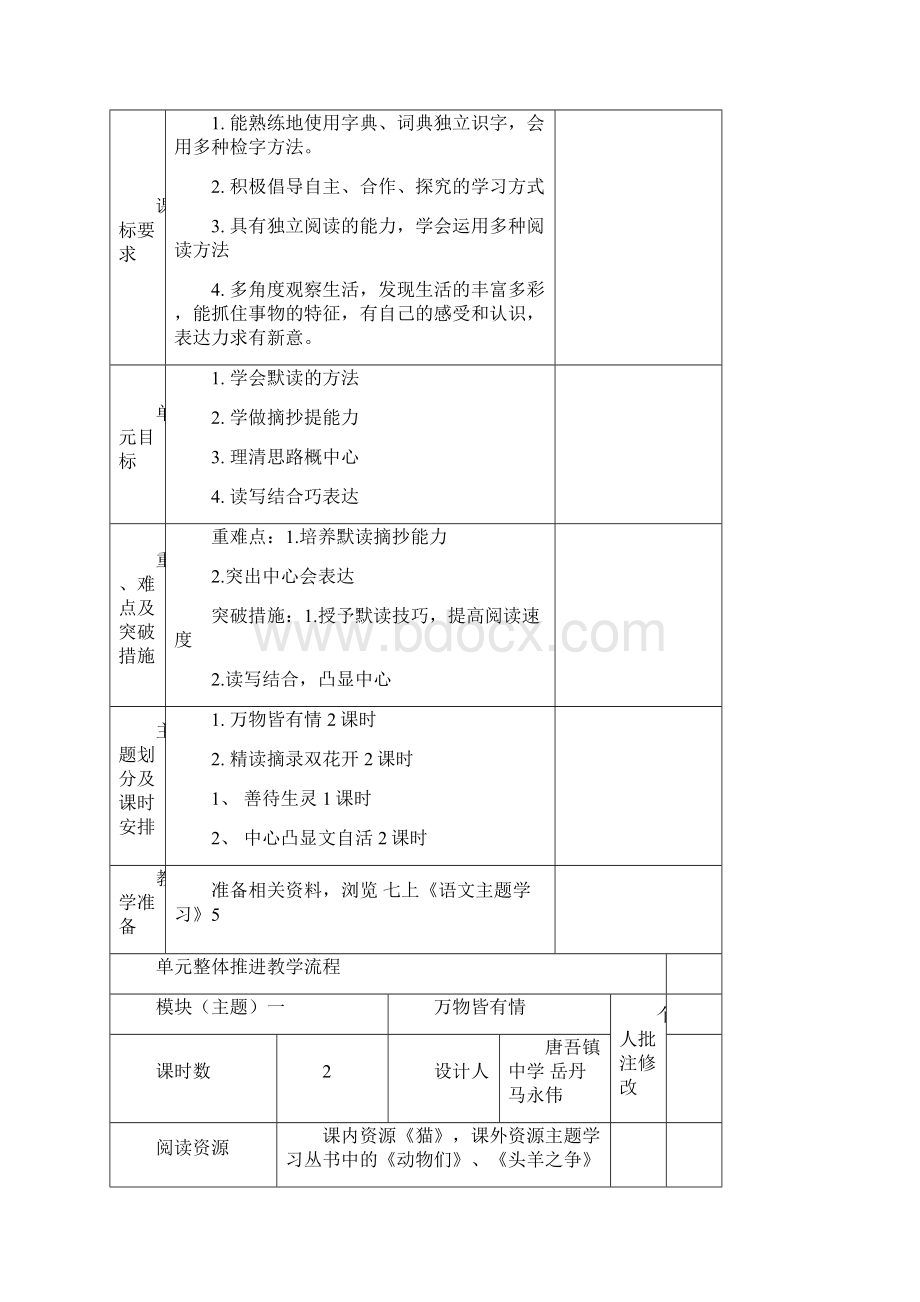 鄌郚镇中学 一组七年级上册第五单元 爱及生灵.docx_第2页