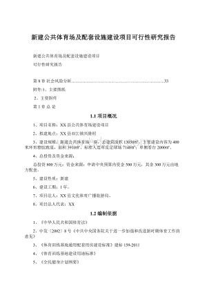 新建公共体育场及配套设施建设项目可行性研究报告.docx