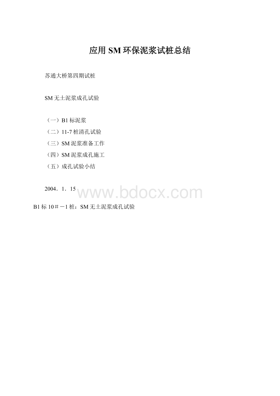 应用SM环保泥浆试桩总结.docx