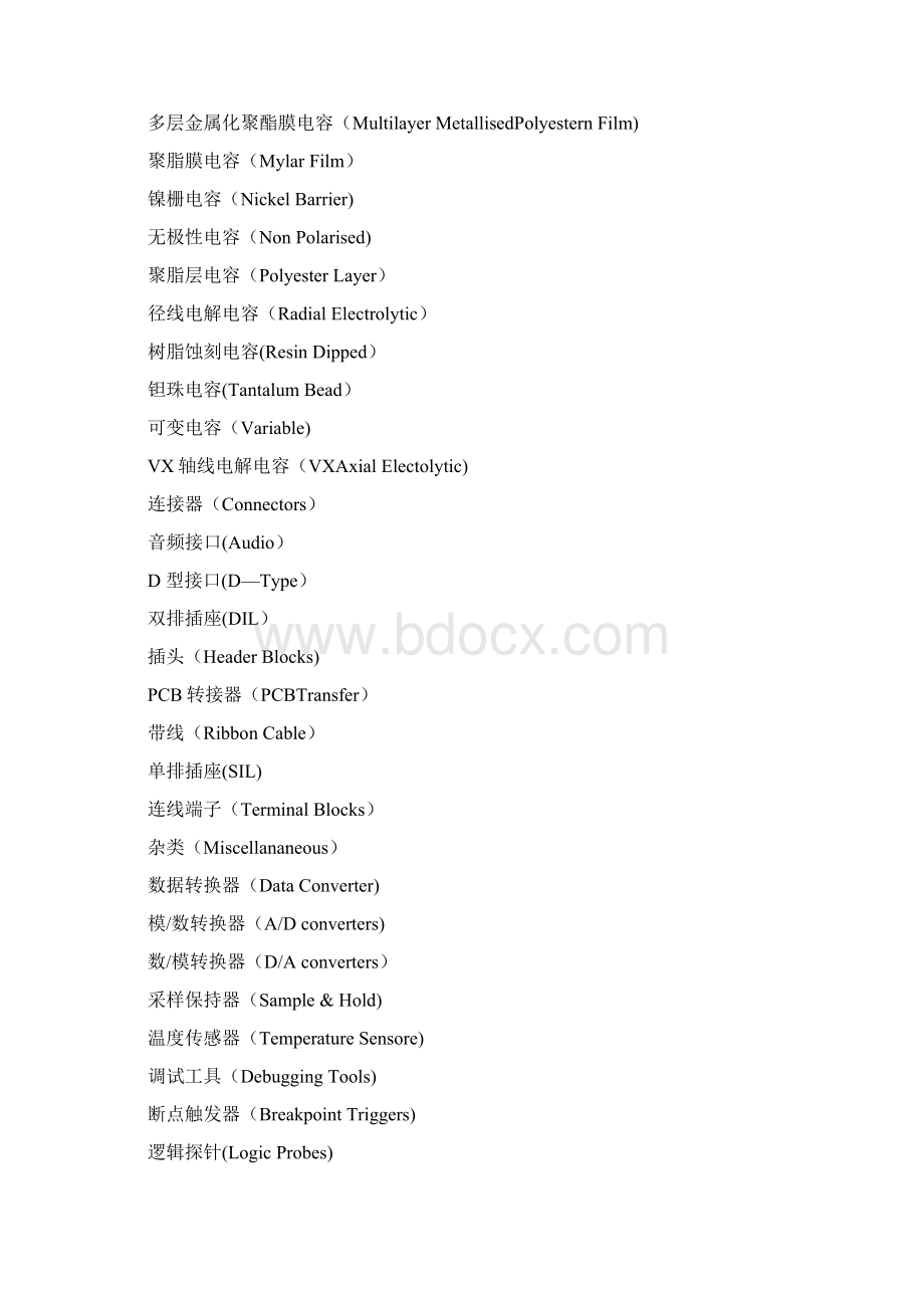 Professional元件库列表及中英文对照合并版.docx_第2页
