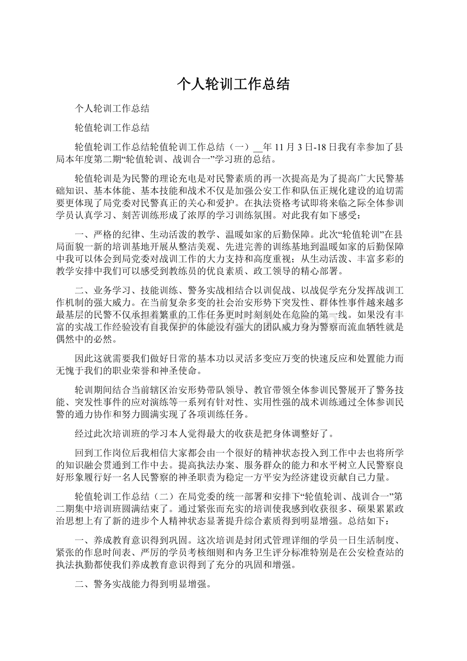 个人轮训工作总结.docx_第1页