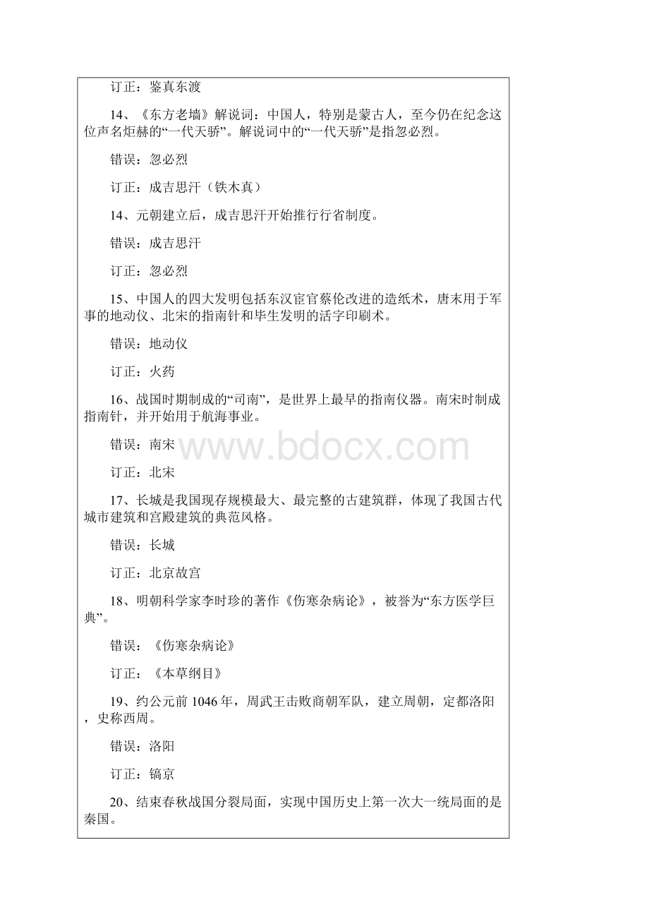 聚焦江西中考历史改错题Word文件下载.docx_第3页