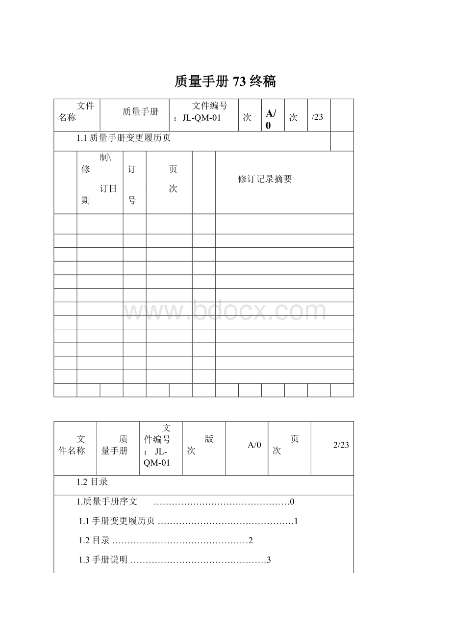 质量手册73终稿文档格式.docx