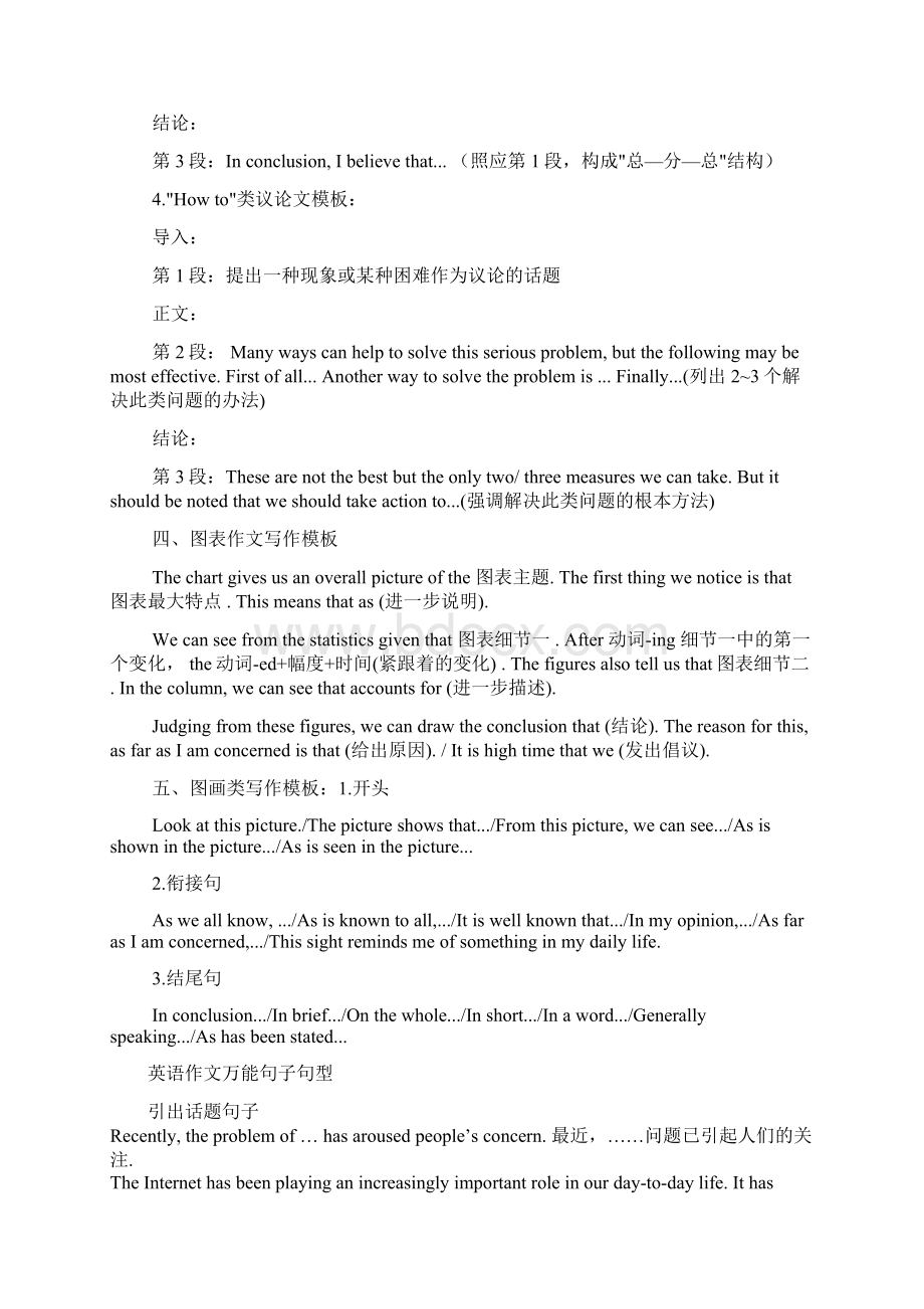 高考英语作文万能模板精华Word文档格式.docx_第3页