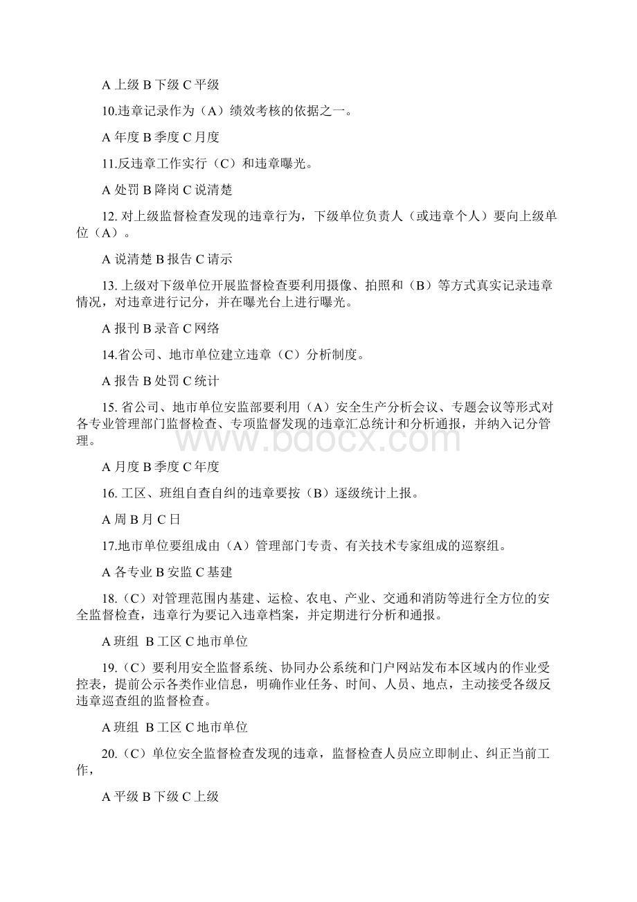 安全生产反违章工作实施细则试题.docx_第2页