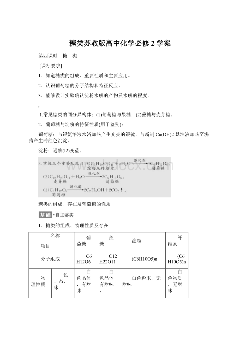 糖类苏教版高中化学必修2学案.docx_第1页