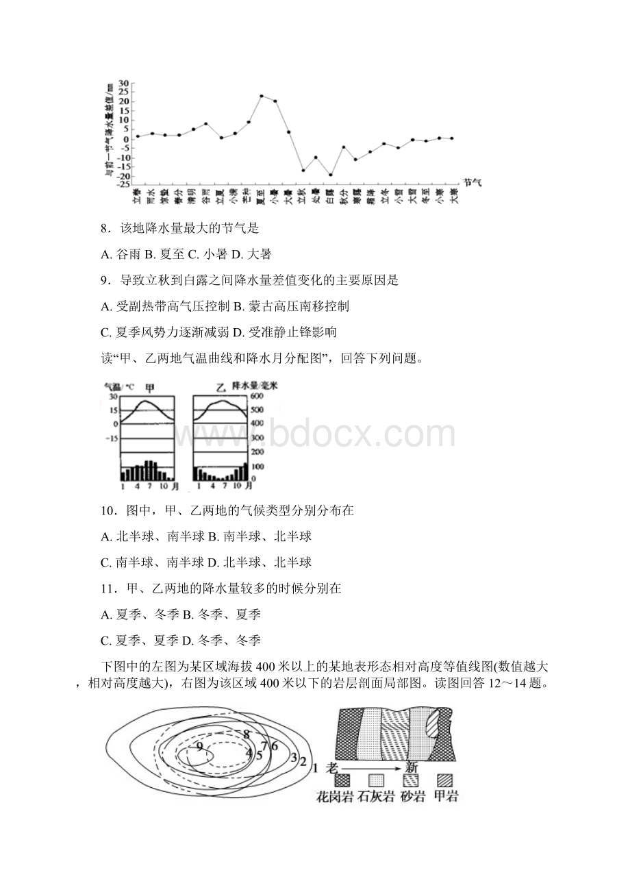 学年山西省忻州市第一中学高二上学期摸底考试地理试题文档格式.docx_第3页