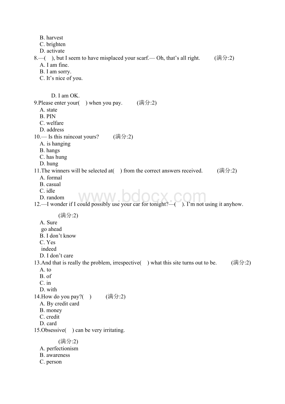 中国医科大学16春《大学英语2中专起点大专》参考答案Word下载.docx_第2页